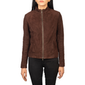 Rumella Mocha Suede Jacket Women, Brown Zing Apparel