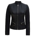 Leather Jacket Padded, Women Biker Jacket Zing Apparel