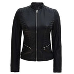Leather Jacket Padded, Women Biker Jacket Zing Apparel