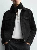 Zara Suede Jacket Men Black