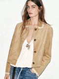 Zara Suede Jacket Women Beige