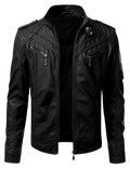 Zipper Black Lamb Skin Leather Jacket