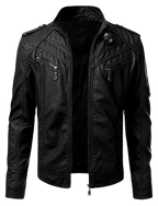 Zipper Black Lamb Skin Leather Jacket