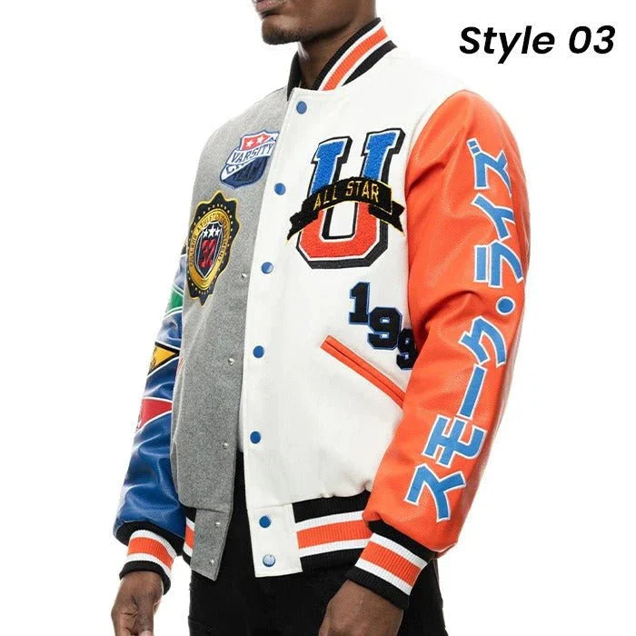 All Star Varsity Jacket Men, Multi Zing Apparel
