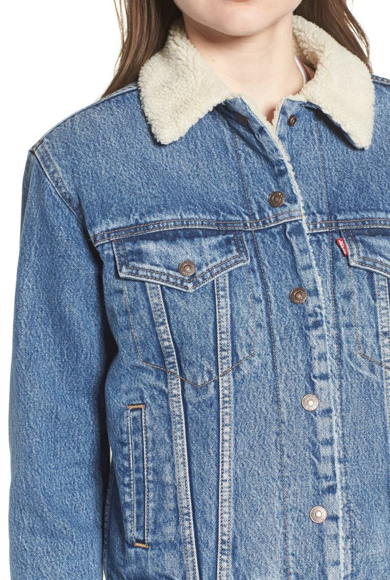 Sherpa Trucker Jacket Women, Levi Zing Apparel