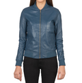 Bomber Jacket Women, Sapphire Leather Jacket Zing Apparel