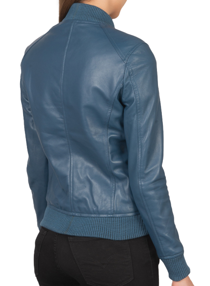 Bomber Jacket Women, Sapphire Leather Jacket Zing Apparel