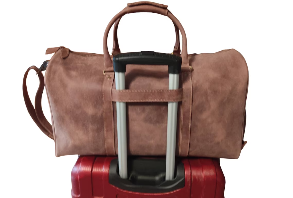 Leather Weekend Travel Bag Wilson, Brown Zing Apparel