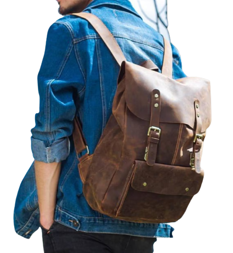 Personalized Premium Leather Travel Bag, Brown Zing Apparel