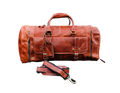 Handmade Travel Leather Duffle Bag, Brown Zing Apparel
