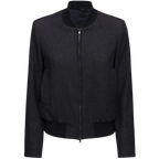 Zipper Cotton Bomber Jacket Women, Black Zing Apparel