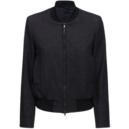 Zipper Cotton Bomber Jacket Women, Black Zing Apparel