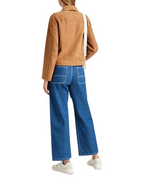 Camel Max Suede Trucker Leather Jacket Zing Apparel