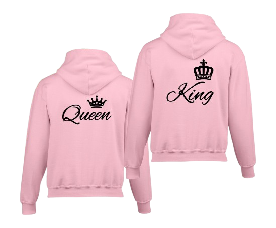 Pink king and queen hoodies