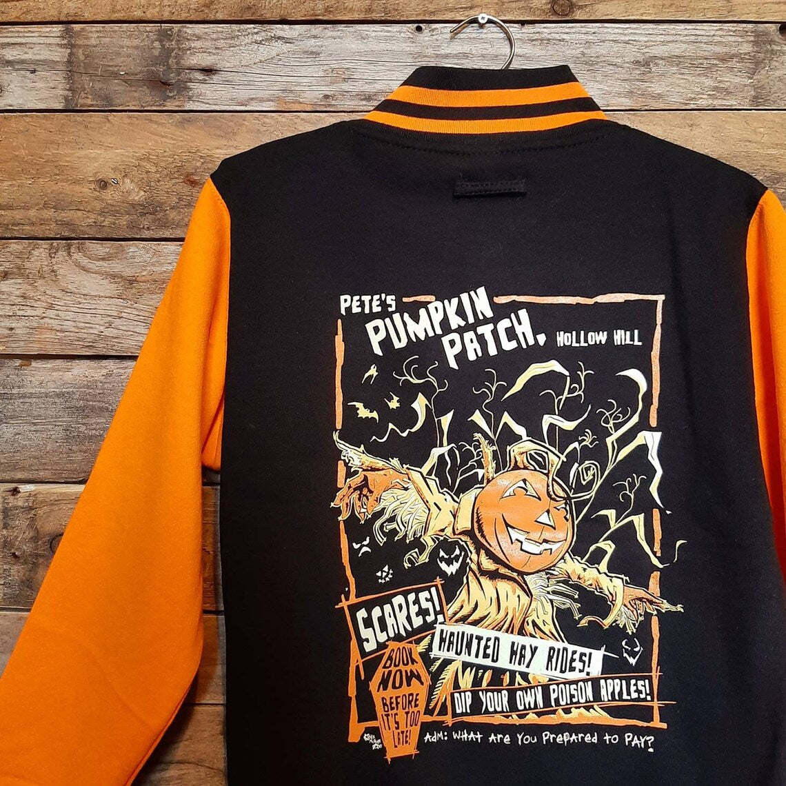 Pete's Pumpkin Patch Varsity Jacket For Unisex Zing Apparel