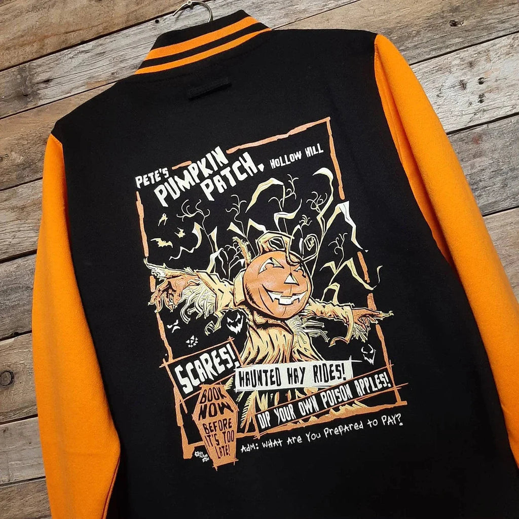 Pete's Pumpkin Patch Varsity Jacket For Unisex Zing Apparel