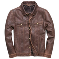 Stylish Slim Biker Jacket Men, Brown Zing Apparel