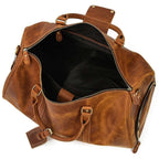 Premium Luggage Leather Duffel Bag, Brown Zing Apparel