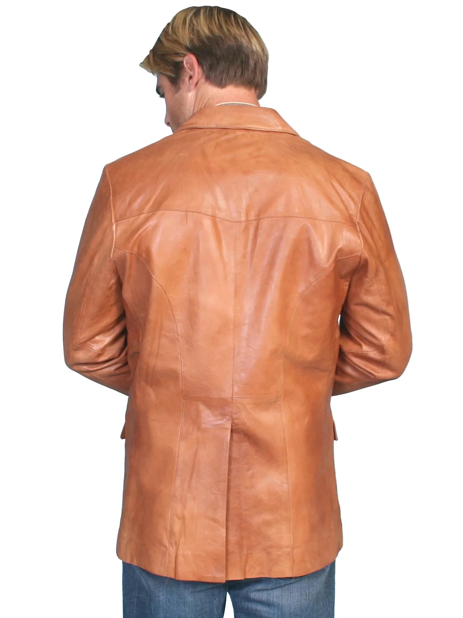 Scully Tan Lambskin Leather Blazer Men, Brown Zing Apparel