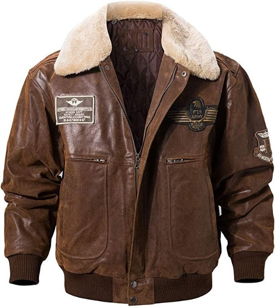 Wool Shearling Jacket Men For Winter, Fur Collar Zing Apparel