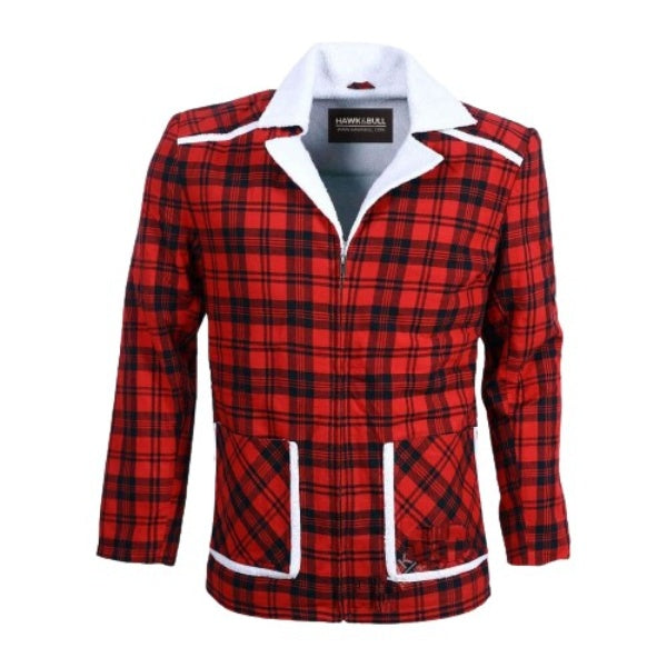 Ryan’s Checkered Cotton Jacket With White Shearling Zing Apparel
