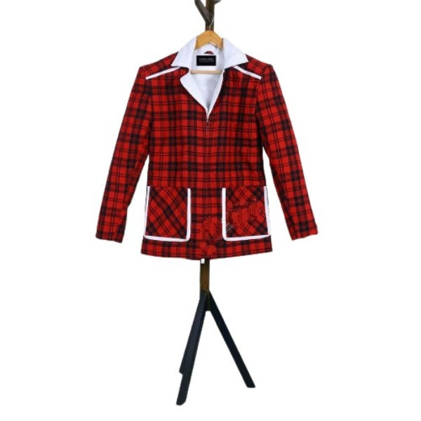 Ryan’s Checkered Cotton Jacket With White Shearling Zing Apparel