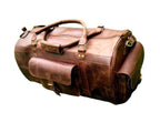 Vintage Leather Weekender with Shoe Pocket Zing Apparel