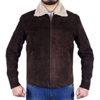 Andrew Lincoln Suede Leather Jacket, Brown Zing Apparel