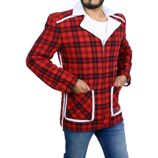 Ryan’s Checkered Cotton Jacket With White Shearling Zing Apparel