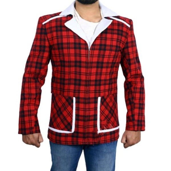 Ryan’s Checkered Cotton Jacket With White Shearling Zing Apparel