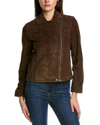 Lavina Goat Skin Suede Jacket In Brown Zing Apparel