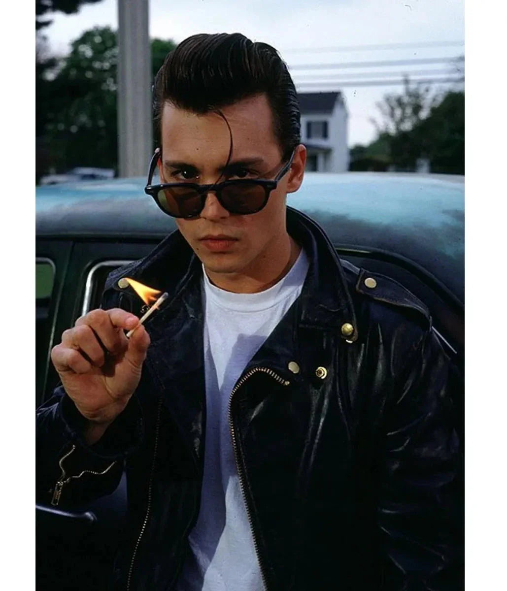 Johnny Depp Cry Baby Black Leather Jacket Zing Apparel