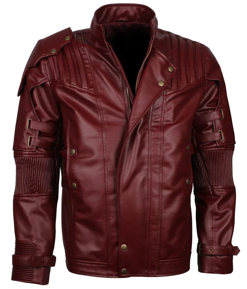 Genuine Lambskin Leather Bike Men, Maroon Zing Apparel