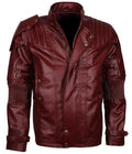 Genuine Lambskin Leather Bike Men, Maroon Zing Apparel