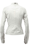 Pure Sheep Leather Biker Jacket Women, White Zing Apparel