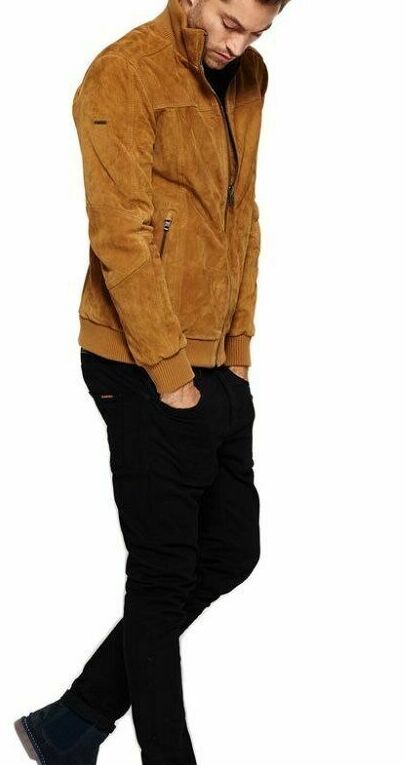 Men Slim Fit Biker Suede Jacket Zing Apparel