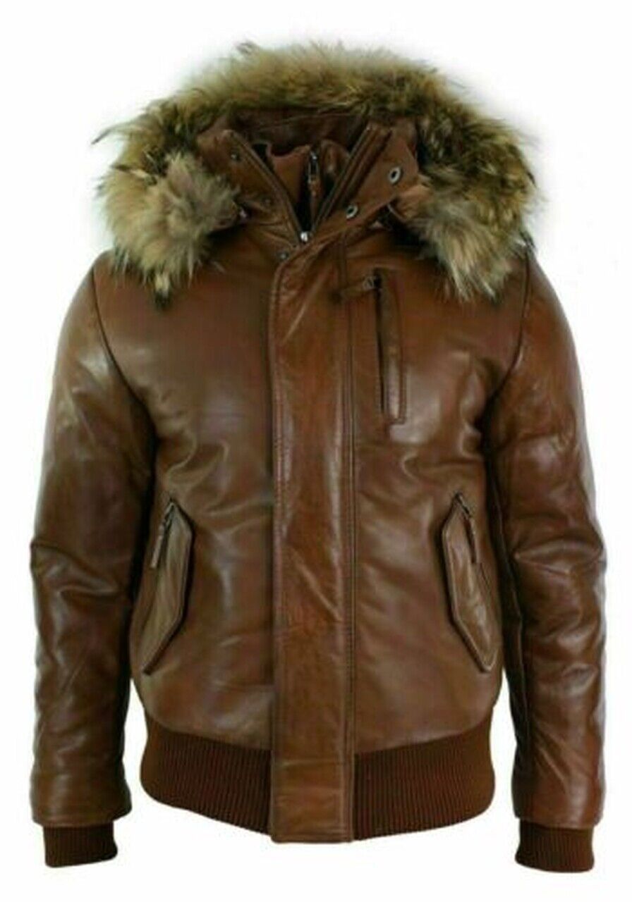 Brown Modern Shearling Jacket For Men Zing Apparel