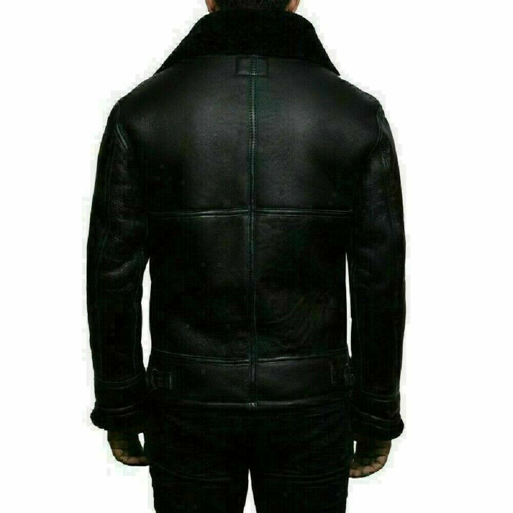 Pilot Aviator Bomber Jacket Men, Black Zing Apparel