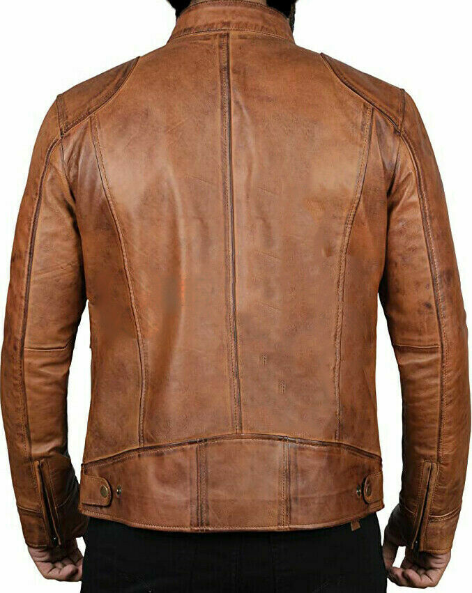 Genuine Lambskin Vintage Leather Biker Jacket Zing Apparel