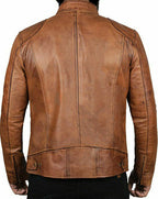 Genuine Lambskin Vintage Leather Biker Jacket Zing Apparel