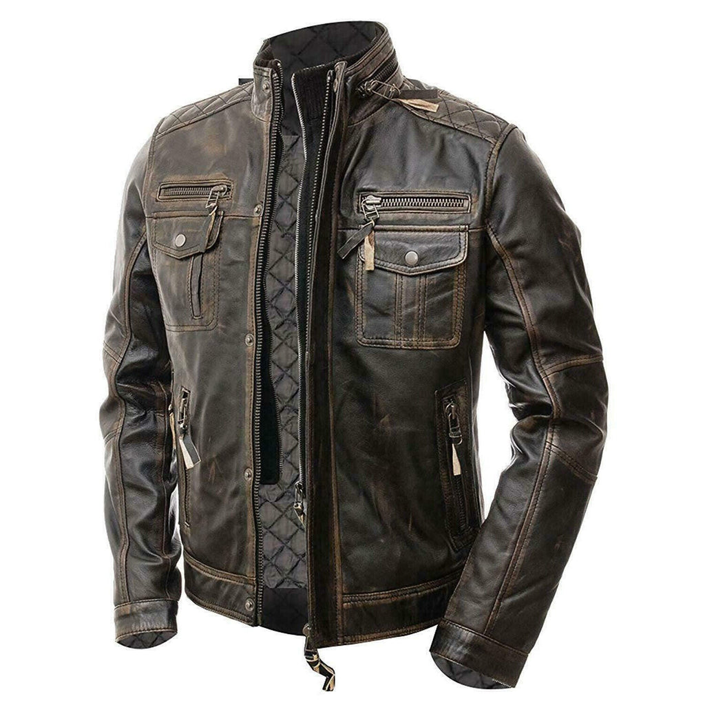 Black Leather Motorcycle Jacket Zing Apparel