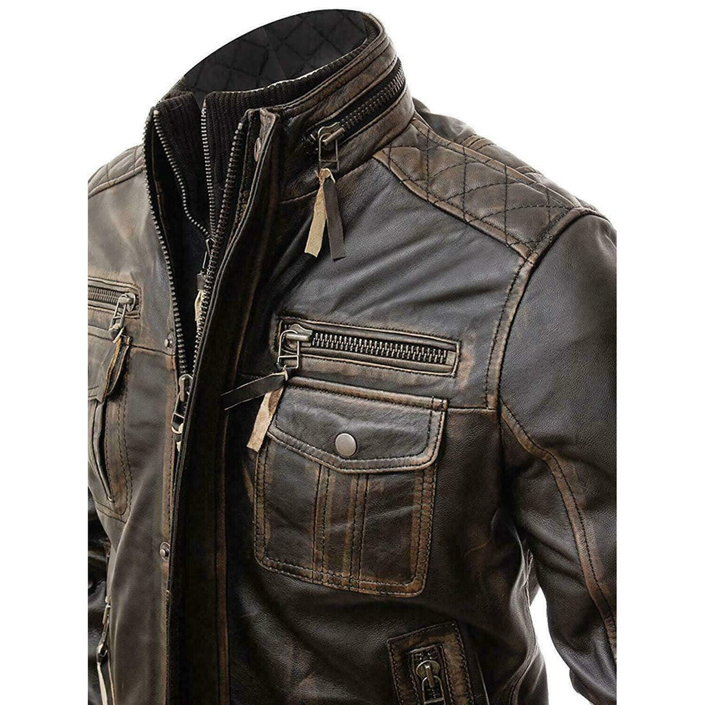 Black Leather Motorcycle Jacket Zing Apparel