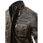 Black Leather Motorcycle Jacket Zing Apparel