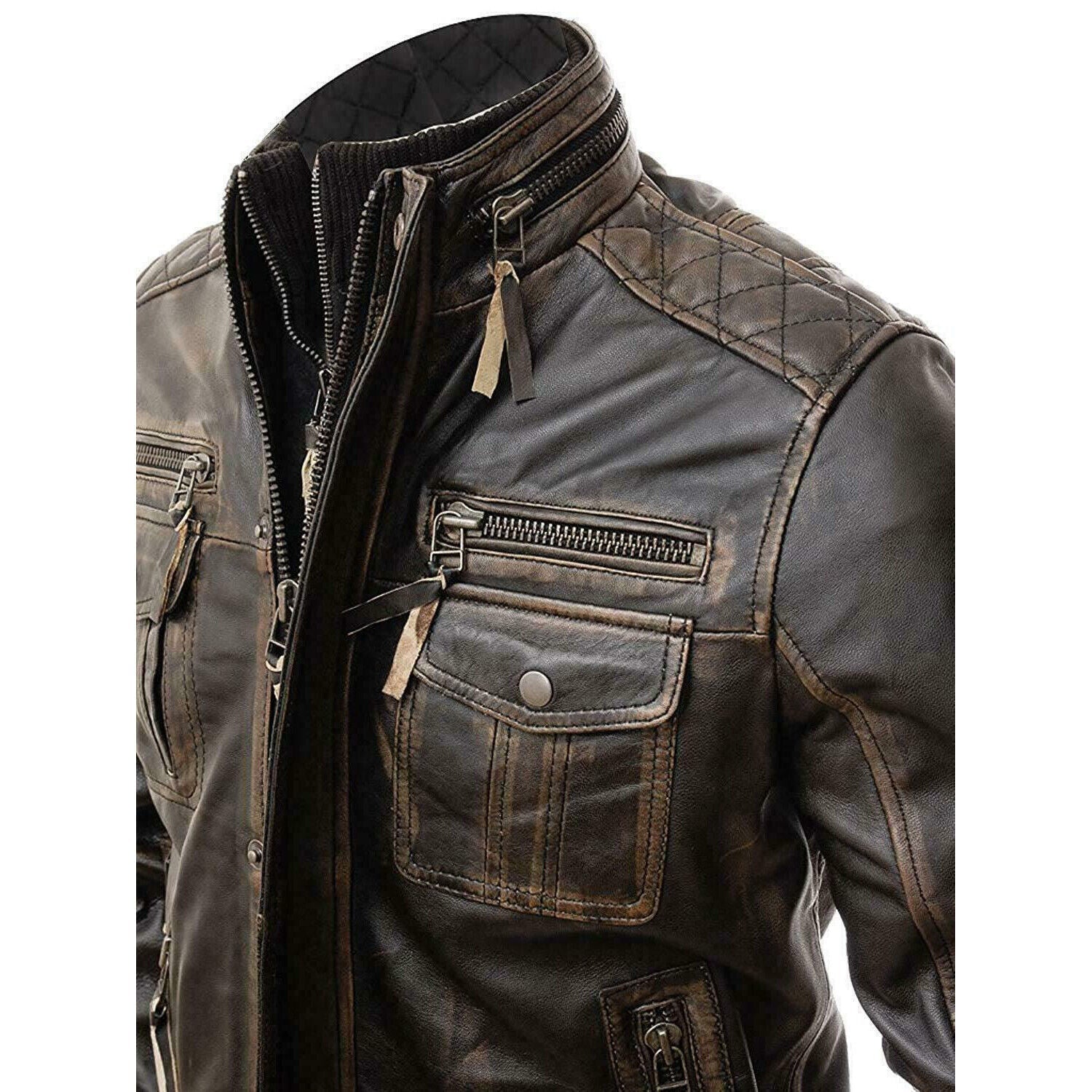 Black Leather Motorcycle Jacket Zing Apparel