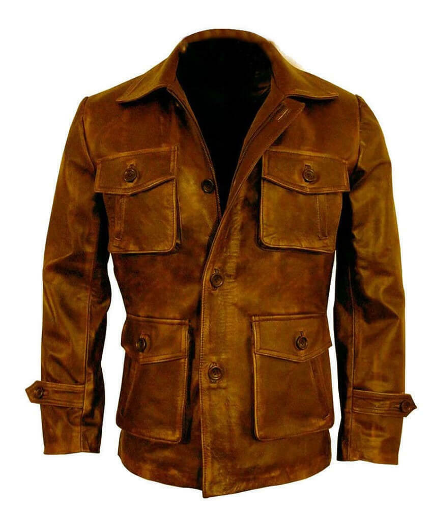 Distressed Trail Master Leather Blazer Men Zing Apparel