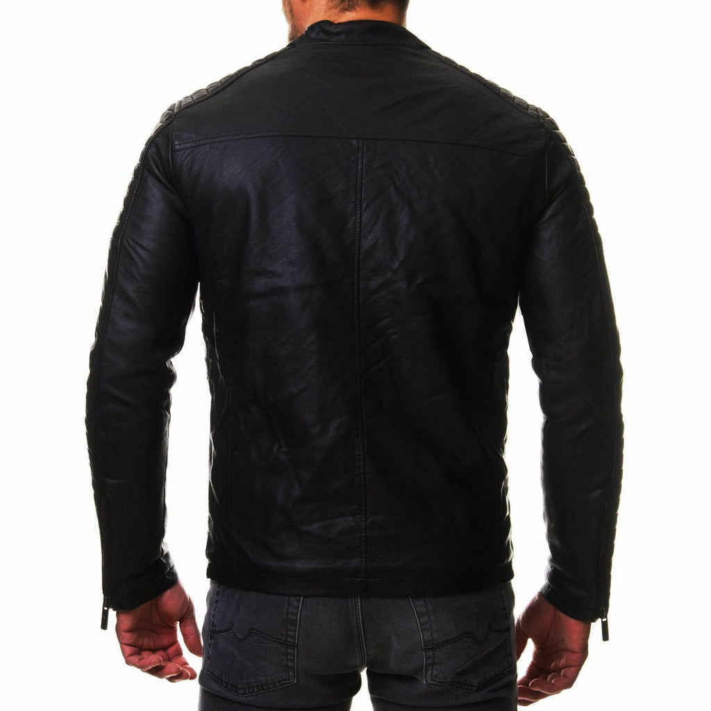 Sheep Hide Motorcycle Leather Men, Black Zing Apparel