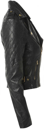 Women Biker Jacket, Black Leather Jacket Zing Apparel