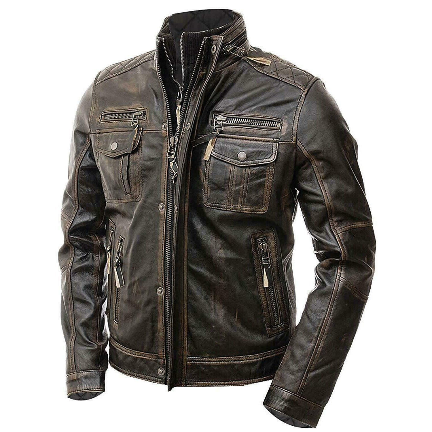Black Leather Motorcycle Jacket Zing Apparel