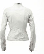 Faux Leather Biker Jacket Women, White Zing Apparel