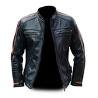 Rivet Antique Leather Jacket Men, Black Zing Apparel